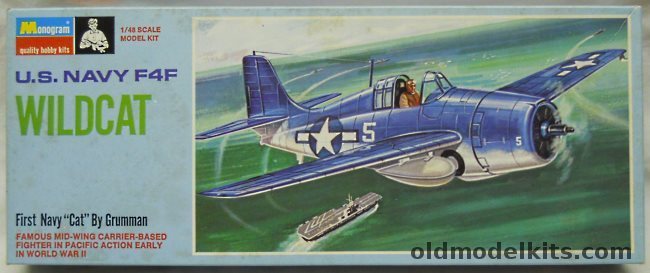 Monogram 1/48 Grumman F4F Wildcat Blue Box Issue, PA66-100 plastic model kit